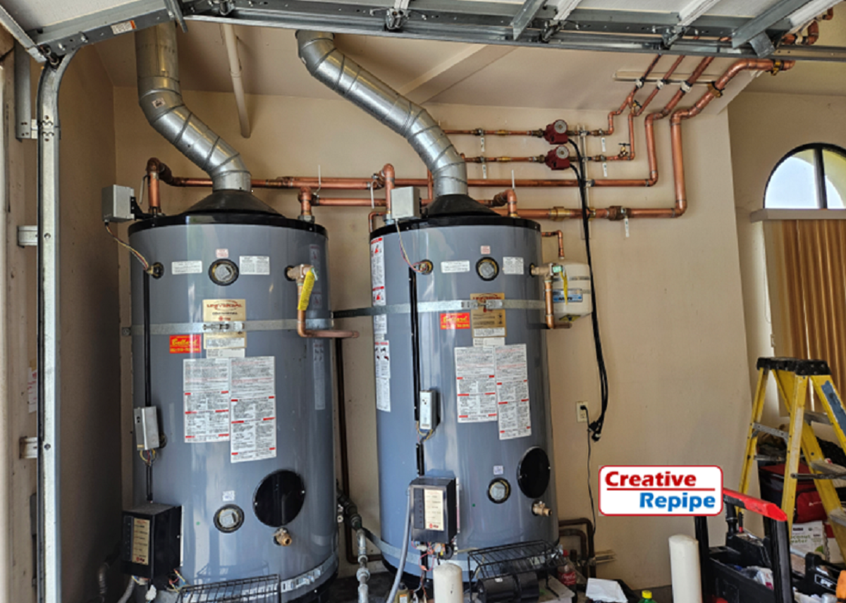 New piping installation with copper piping