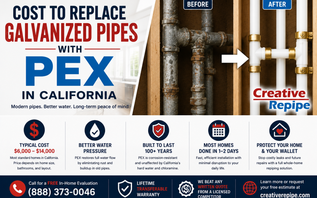 How Much Does It Cost to Replace Galvanized Pipes With PEX in California?