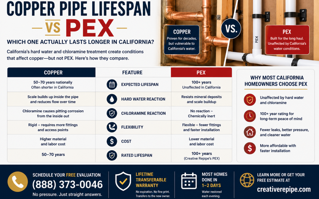 Copper Pipe Lifespan vs PEX: Which One Actually Lasts Longer in California?