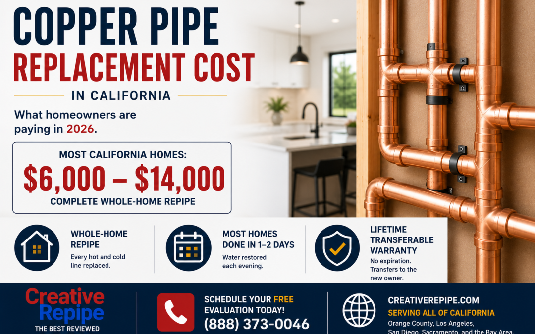 Copper Pipe Replacement Cost in California: What Homeowners Are Paying in 2026