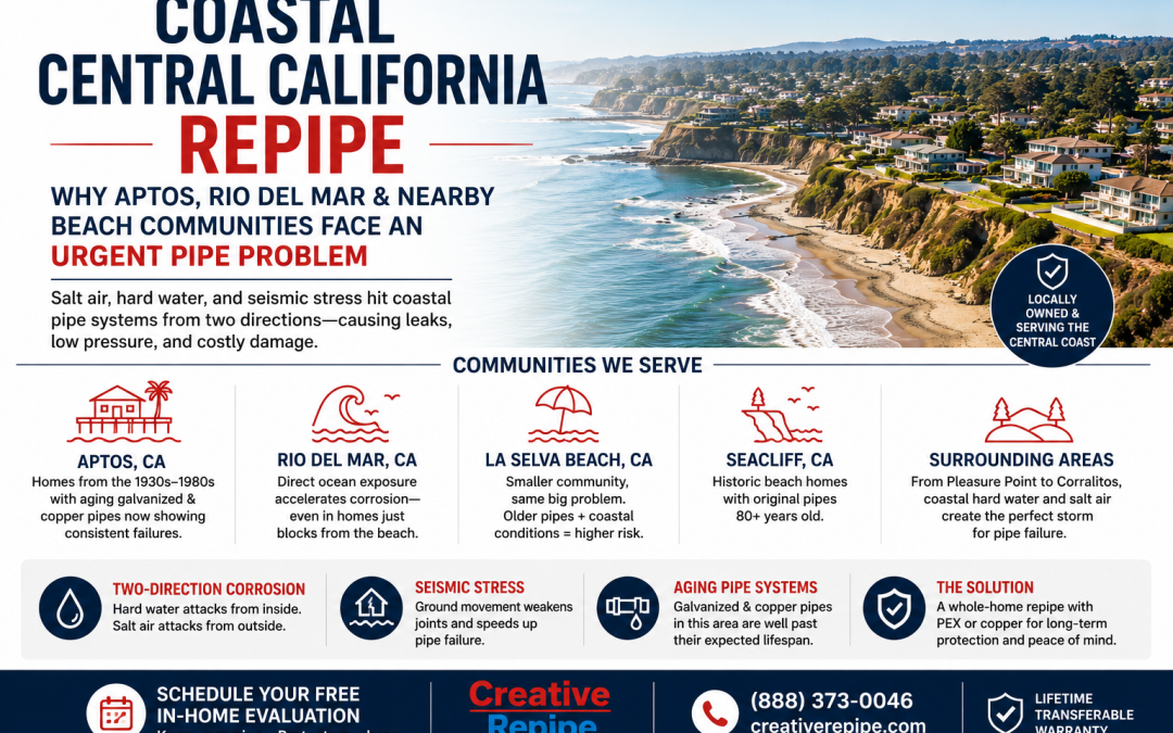 Coastal Central California Repipe: Why Aptos, Rio del Mar, and Nearby Beach Communities Face an Urgent Pipe Problem