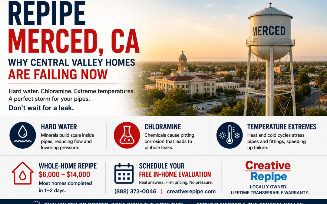 Repipe Merced CA: Why Central Valley Homes Here Face an Urgent Pipe Problem