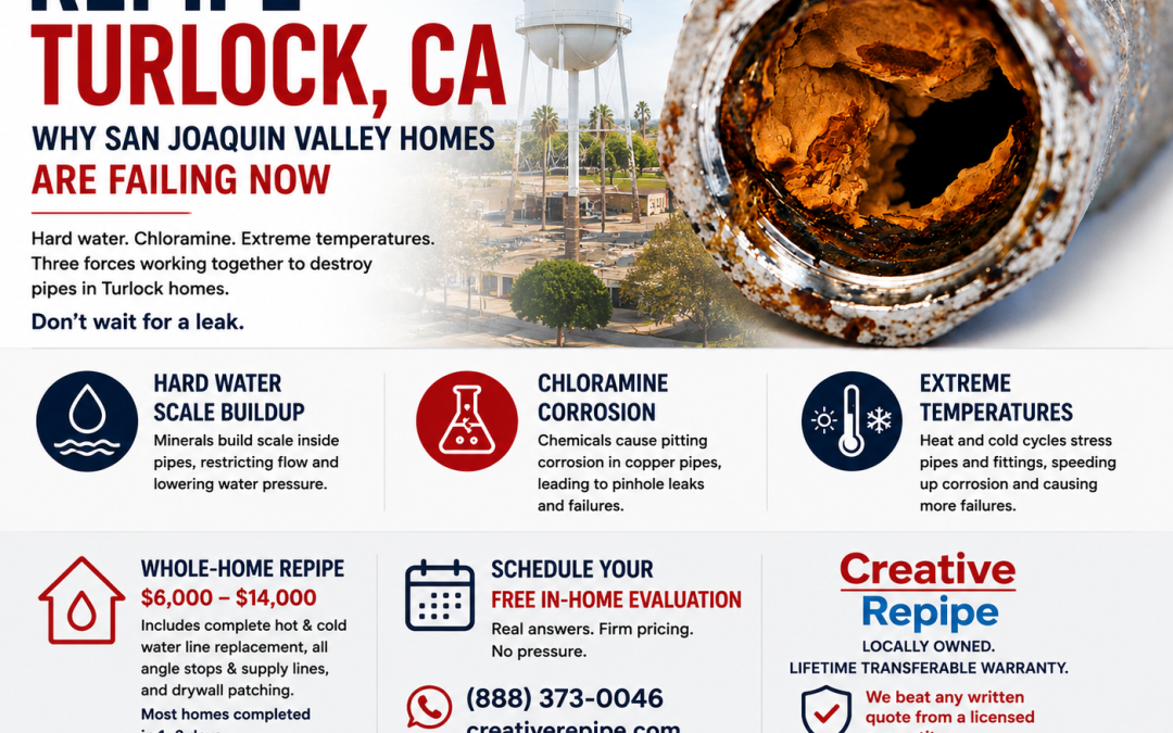 Repipe Turlock CA: Why San Joaquin Valley Homes Here Face a Growing Pipe Problem