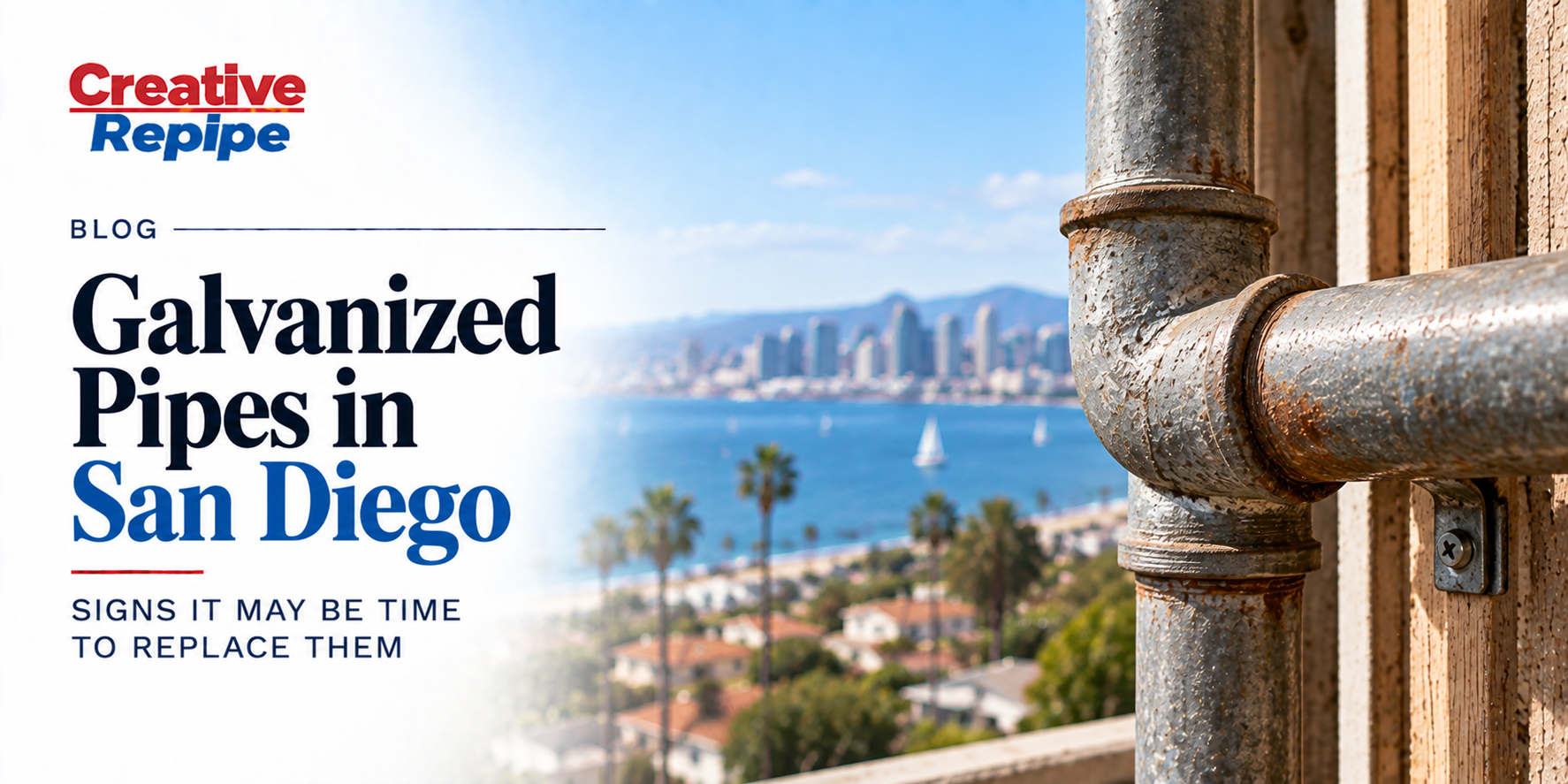 Galvanized Pipes in San Diego | Signs It’s Time to Replace Them Aging galvanized plumbing pipes in a San Diego home showing visible corrosion and signs that replacement may be needed.