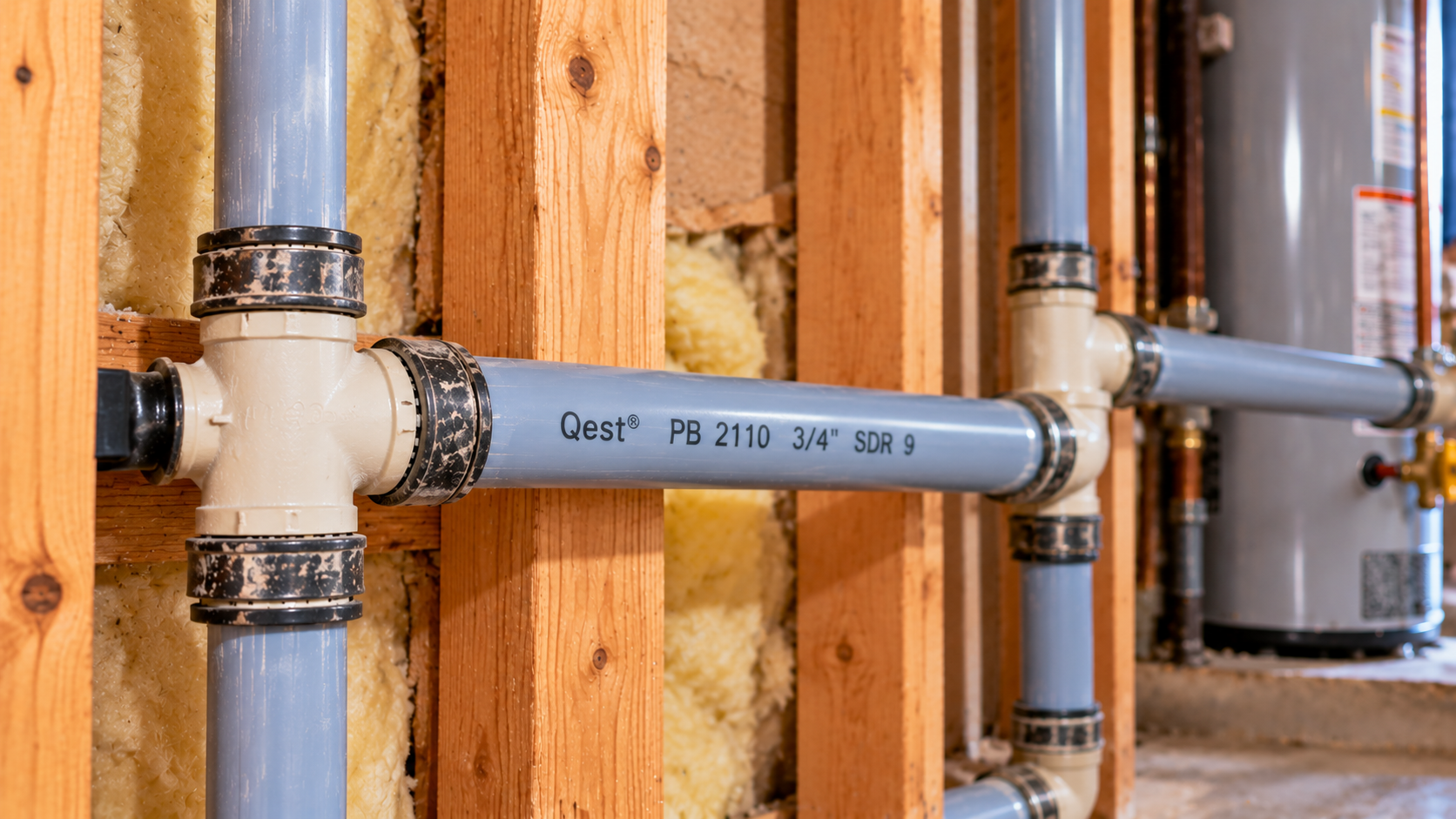 Qest Polybutylene Plumbing in Residential Wall