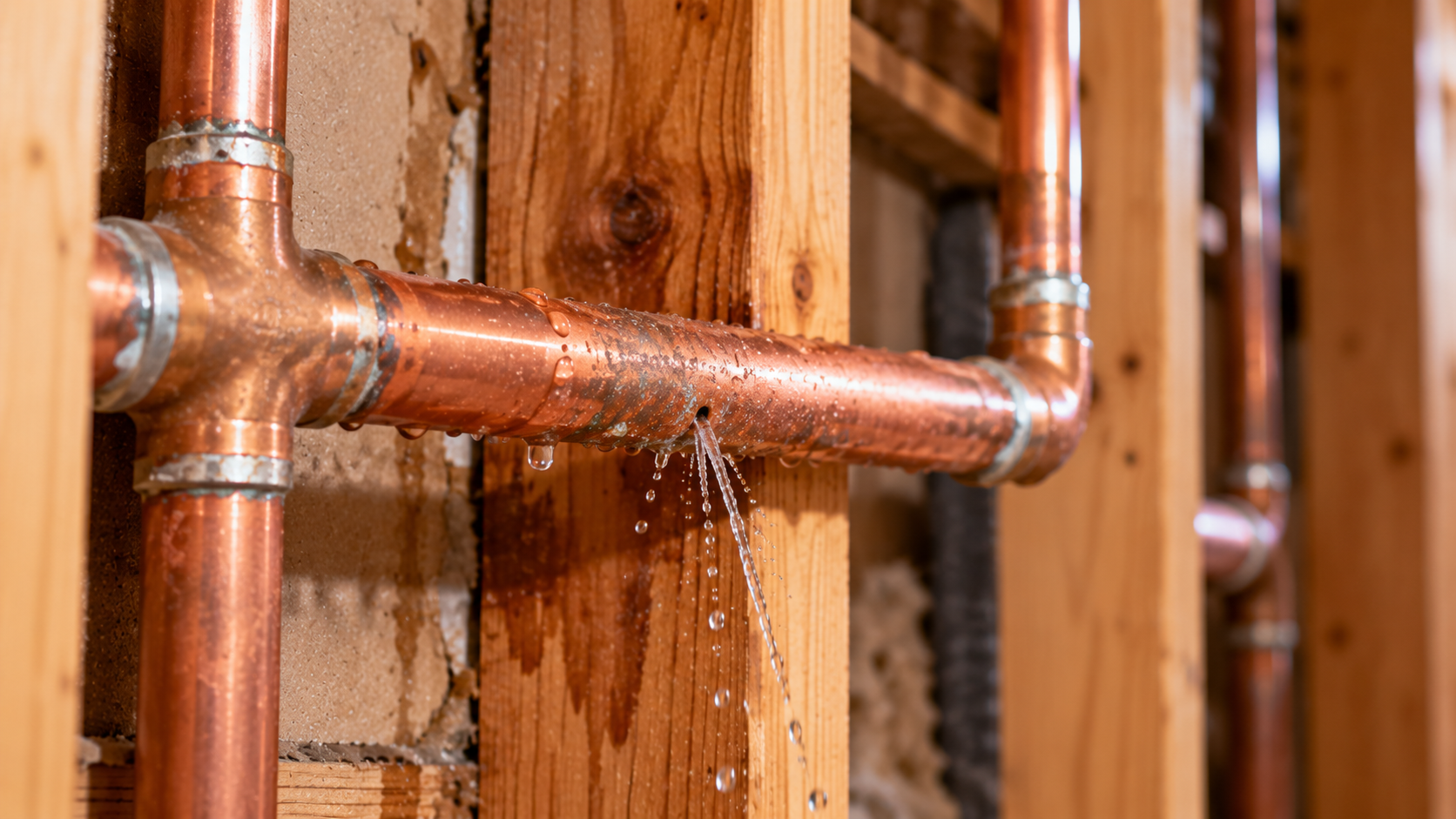 Pinhole Leak in Copper Plumbing